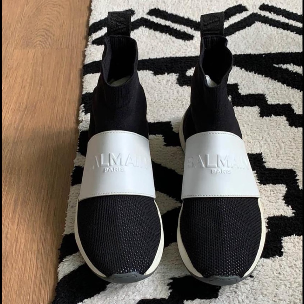 WORN ONCE BALMAIN Sneakers (s 8) with box!!! - Picture 4 of 14